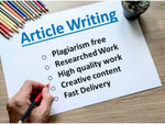 Load image into Gallery viewer, I will write articles and blog posts tailored to your needs ( 500 words)