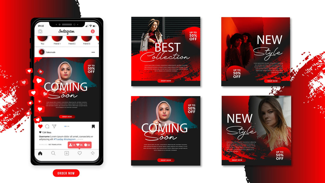 I will design instagram, facebook posts and banner ads(5 Designs)