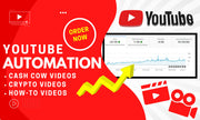I will do youtube automation and create cash cow videos-5 videos(2400 seconds running time)