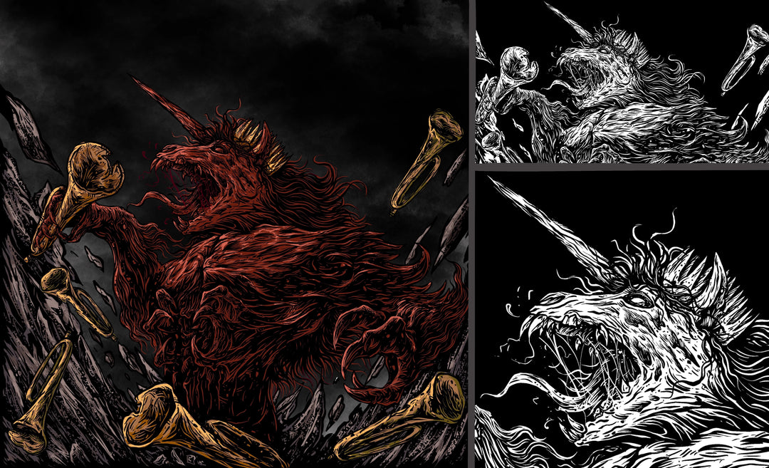 I will draw high detailed dark art illustration