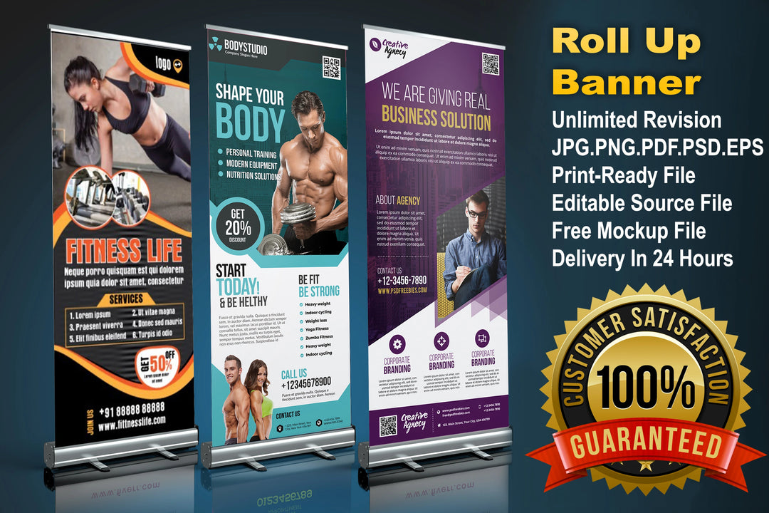 I will do outstanding roll up banner design