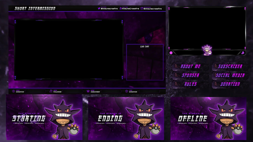 I will design twitch animated overlay, stream logo twitch stream package screens emotes