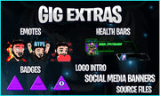 I will design twitch animated overlay, stream logo twitch stream package screens emotes