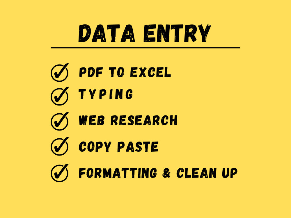 I will do data entry, copy and paste, web research