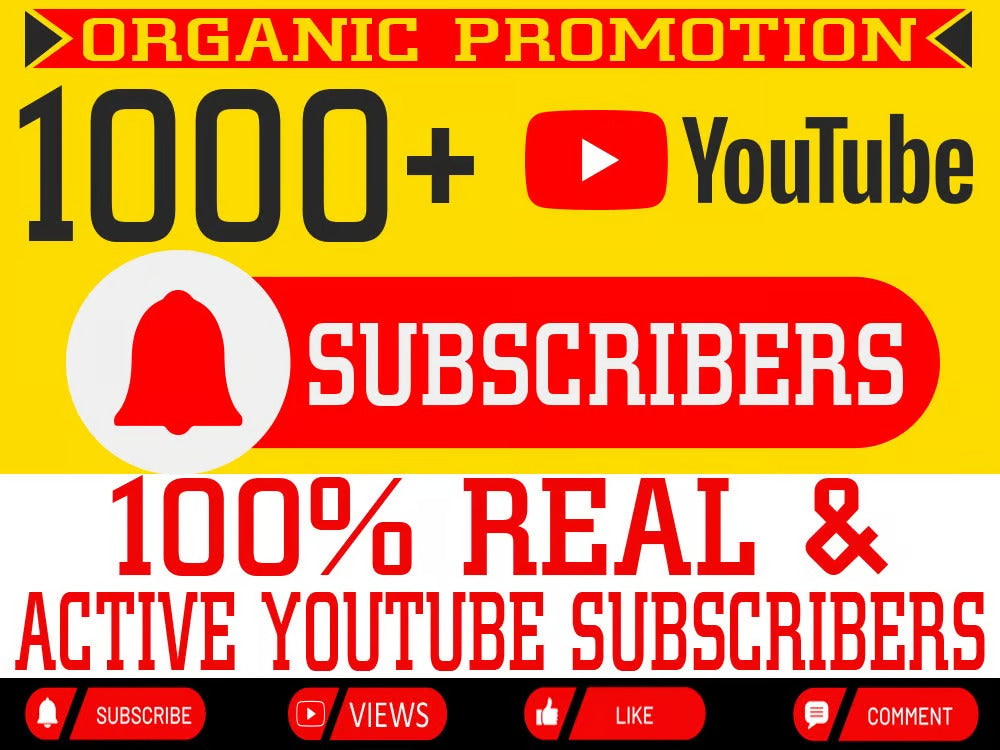 You will get 1000 Guaranteed YouTube Subscribers + 1000 views + 1000 likes For Your YouTube Channel