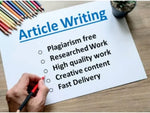 Load image into Gallery viewer, I will write articles and blog posts tailored to your needs ( 500 words)
